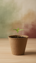 Heritage tomato seedling set in compostable packaging